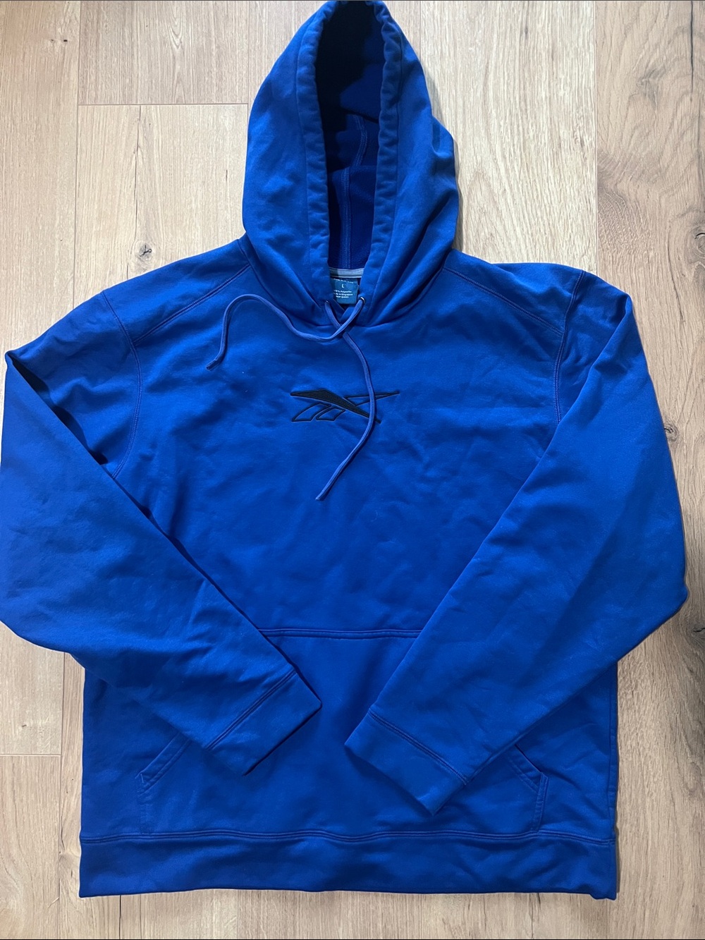 Reebok Royal Blue Pullover Hoodie with Embroidered Logo